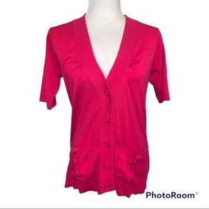 Ann Trinity Fuschia Button Front Cardigan Sz S